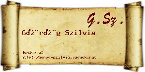 Görög Szilvia névjegykártya