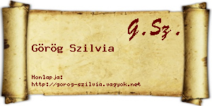 Görög Szilvia névjegykártya